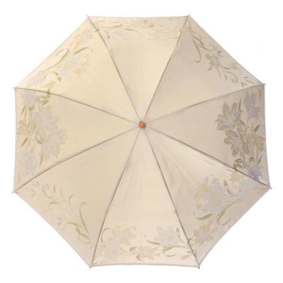 ふるさと納税 富士河口湖町 槙田商店【晴雨兼用折りたたみ傘】”絵おり” 百合:ベージュ |  | 02