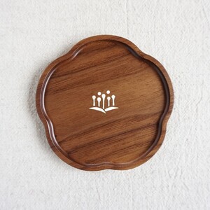 【貝象嵌】貝象嵌 花皿 ウォールナット　岩手県北上市 夢工房　D0444