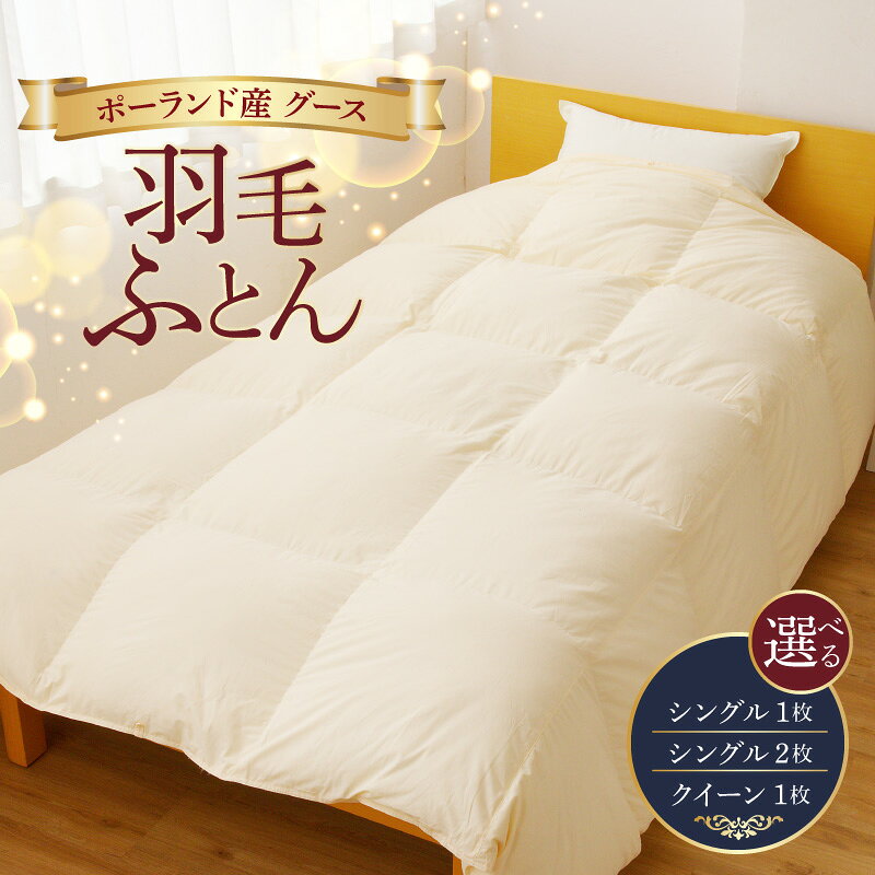 【ふるさと納税】＼選べる／ ポーランド産 グース贅沢仕様 羽毛布団 シングル / クイーン