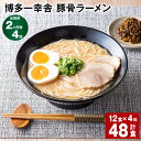 【ふるさと納税】【定期便】【2ヶ月毎4回】博多一幸舎 豚骨ラーメン 計48食（12食×4回）とんこつラーメン とんこつ 豚骨 生めん 生麺 ラーメン インスタント 博多豚骨 博多 常温 九州 福岡県 大任町 送料無料