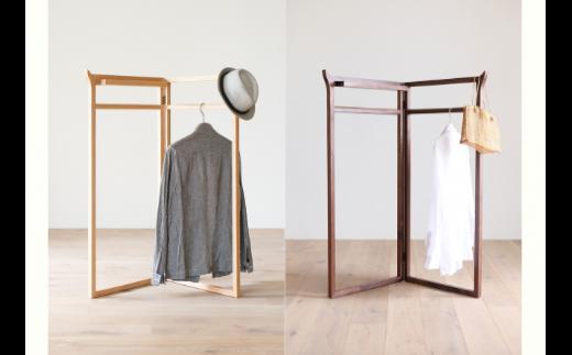 天然木 ハンガー コートハンガー 衣文かけ 伝統工法 / ウォールナット材 または オーク材 【HIRASHIMA SPAGO Hanger Rack 049】 受注生産