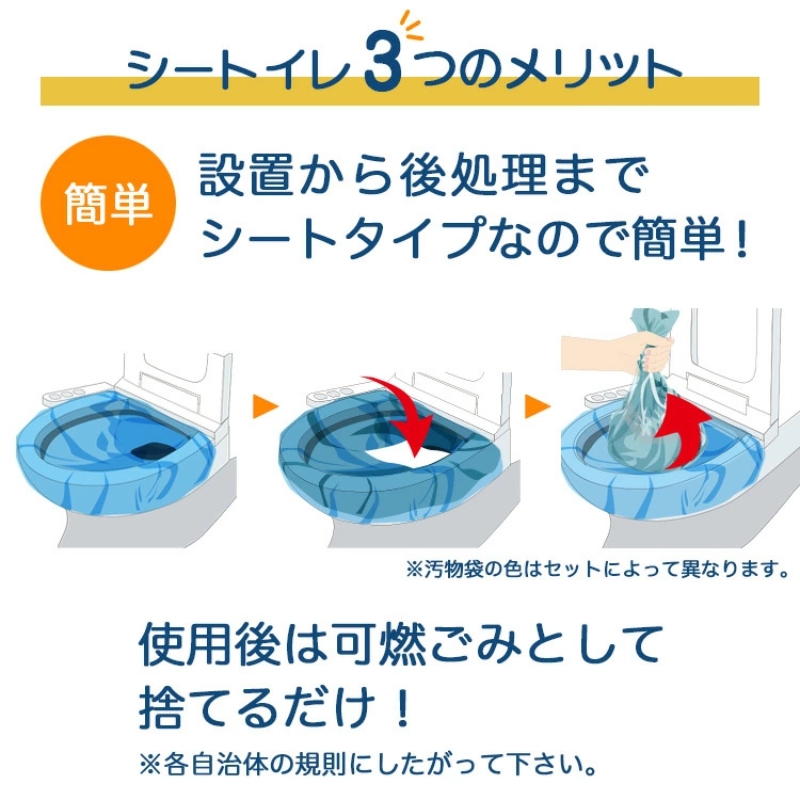 防災 簡易トイレ 150回分 セット シートイレ 災害 断水 避難 地震