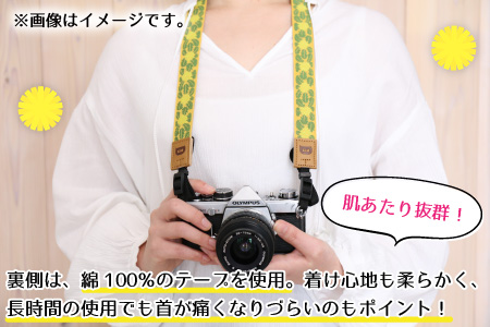 「オリボンカメラストラップ」 たんぽぽリボン（ブラック） [A-3303_03]