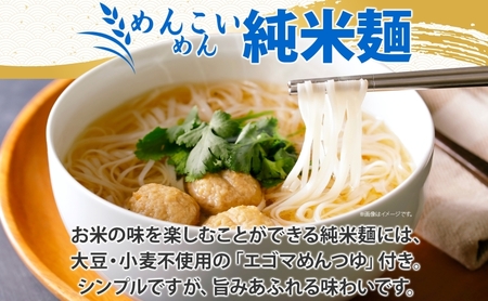 めんこいめん 純米麺 えごまスープ付 6食 米粉麺 米粉 麺 グルテンフリー ラーメン 盛岡ラーメン ご当地グルメ 郷土料理 もちもち 簡単調理 昼食 夜食 夕食 休日 おうちごはん 仕送り 一人暮ら