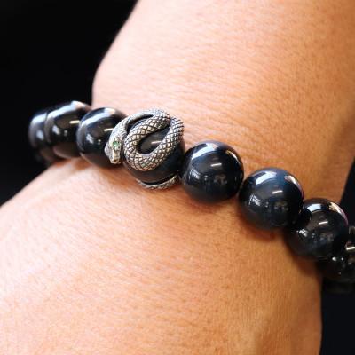 ふるさと納税 山梨県 【和の彩 wanoiro】白蛇ブルータイガーアイ ブレスレット　659-931 |  | 02