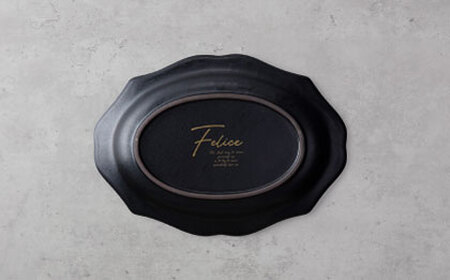 【美濃焼】fiorire-フィオリーレ-オーバルプレート 2枚セット（black×black）【Felice-フェリーチェ-藤田陶器】 皿 楕円皿 食器 [MBX111]