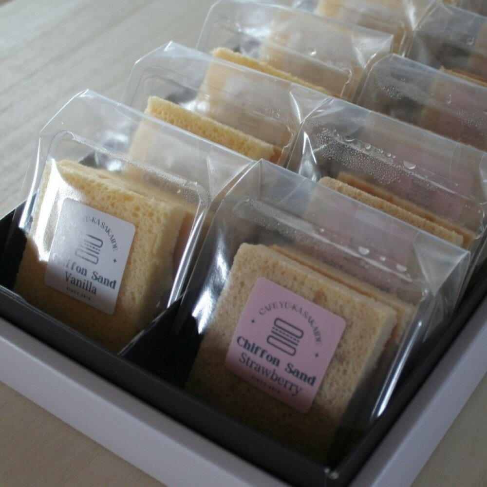 【ふるさと納税】【Cafe悠花】紅白シフォンサンド　12個セット