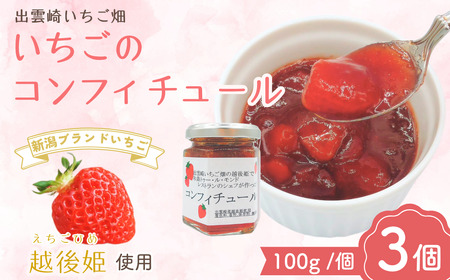 【いちごジャム】コンフィチュール ジャム （100g 3個） 越後姫 | ジャム 新潟県 出雲崎町