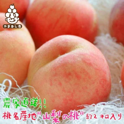農家直送 桃名産地 山梨の桃 秀品 約2kg ふるさと納税【配送不可地域：離島・沖縄県】