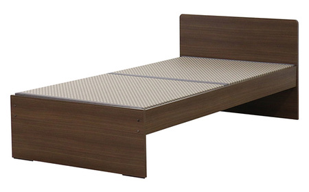 No.478-05 組み立て式　394-op-migusa　引出付　日本製 セキスイMIGUSA畳使用 国内生産デザイン畳ベッド（ダブル）【フレーム色：ダークブラウン（87）】【畳：ラテブラウン（LT