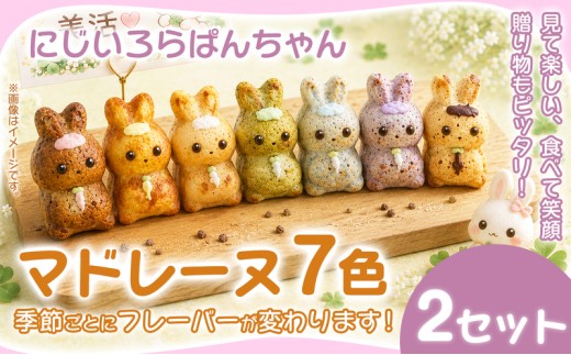 マドレーヌ 7個入 2セット 焼き菓子 お菓子 菓子 まどれーぬ 洋菓子 スイーツ グルテンフリー カラフルで可愛い にじいろらぱんちゃんマドレーヌ 7色 詰め合わせ 焼菓子 詰合せ かわいい おかし おやつ 映える 手土産 おしゃれ ギフト お取り寄せ プレゼント お祝い 個包装 写真映え 女性向け 子供 喜ぶ おやつ お配り用 ティータイム おうちカフェ 華やか 可愛い 奈良県 奈良市 なら