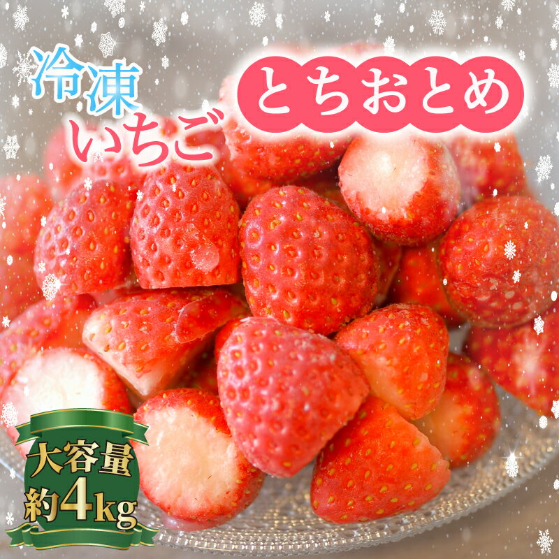 【ふるさと納税】 冷凍イチゴ 4kg （1kg × 4 ） レシピ レシピ付 萩谷園芸 銚子産 とちおとめ 苺 いちご イチゴ 真空パック 冷凍 冷凍フルーツ カットフルーツ フルーツ ジャム スムージー 千葉県 銚子市
