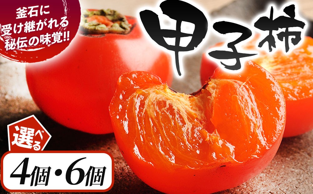 
                  【選べる個数】 甲子柿 4個 6個 《10月中旬頃から順次発送予定》 甲子柿の里生産組合
                