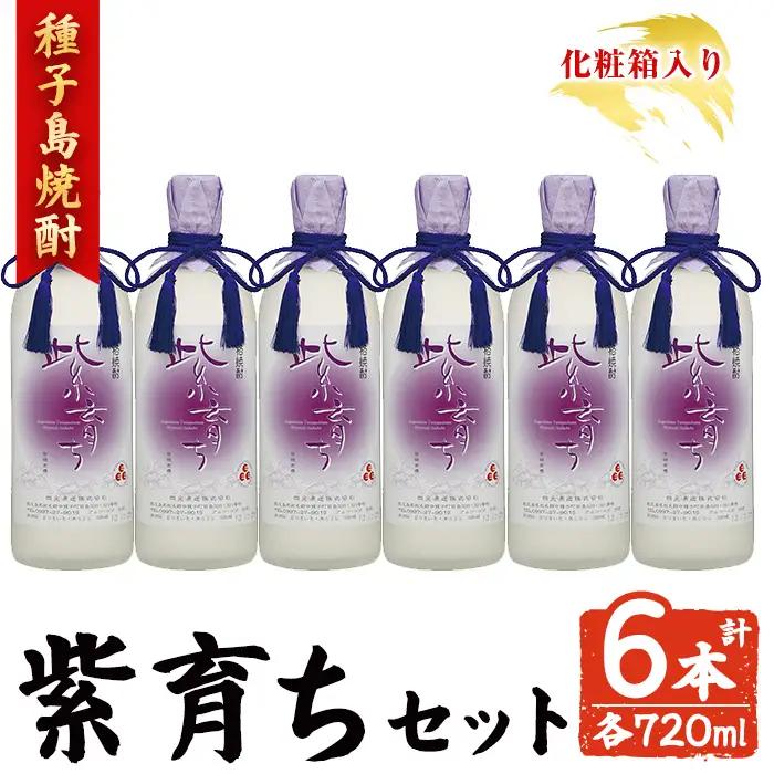 焼酎 紫育ち(720ml×6本・化粧箱入り) 鹿児島 種子島 芋 ボトル お酒 ギフト 四元酒造 【アイショップ西水店】n188-3