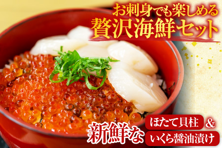 いくら醤油漬け100g×1P、ほたて貝柱500g×1P B-36019
