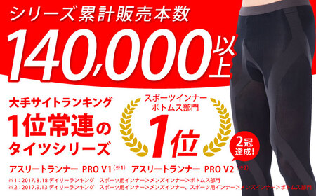 【Mサイズ】Runtage スポーツタイツ アスリートランナーPRO version2 十分丈＜ブルー＞【イイダ靴下株式会社】[HBB008]スポーツタイツ ウェア ランニング 佐賀県