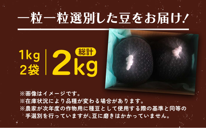 北海道 あしょろの黒大豆 1kg×2袋《足寄町》【党崎農場】[BEAA020]
