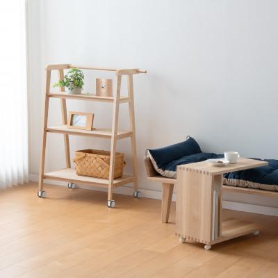 ふるさと納税 旭川市 旭川家具 cosine コサイン ワゴンシェルフ　北海道タモ_03967 |  | 01