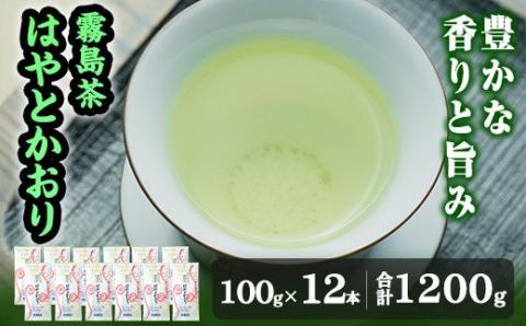 D-055 霧島茶はやとかおり雅12本セット(茶葉100g×12本)【マル竹園製茶】