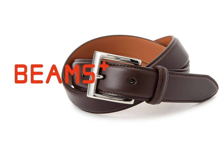 
            【BEAMS PLUS】カウレザーベルト〈ブラウン〉| 牛革 レザー 紳士 男性 ベルト キップレザー シンプル 丈夫 茶 ギフト 贈答 贈り物
          