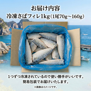 国産 訳あり 無塩 さばフィレ 1kg 冷凍
