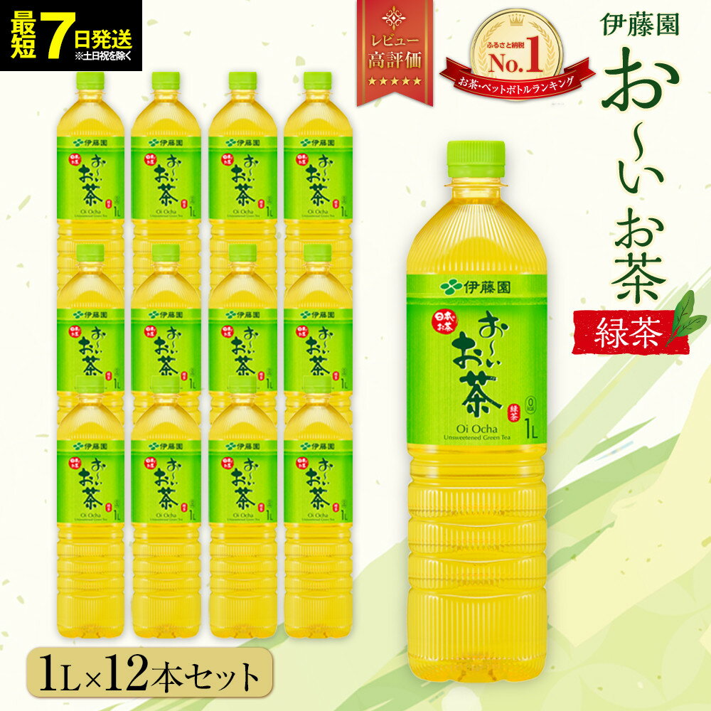 【ふるさと納税】【最短7日以内発送】お～いお茶 緑茶1L×12本セット［おーいお茶 ペットボトル 1リットル ケース 箱 伊藤園 静岡］ | ぺットボトル飲料 1リットル ケース 箱 伊藤園 静岡 カテキン 送料無料 健康 飲料 ソフトドリンク まとめ買い 常備品