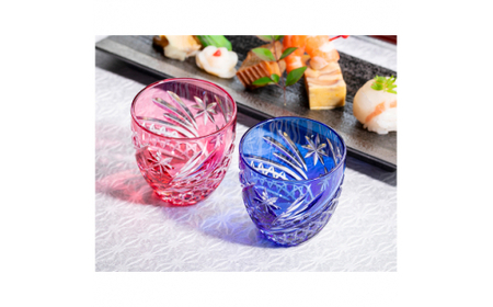 江戸切子 ペア冷酒杯(星芒) カガミクリスタル TPS735-2969-AB | 冷酒杯 日本酒 江戸切子