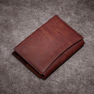 ふるさと納税 東村山市 【四六判:ハードカバー】本革ブックカバー/イタリアンレザー・プエブロ(タバコ/茶)