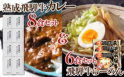 熟成ビーフカレー８食＆飛騨牛ラーメン６食セット