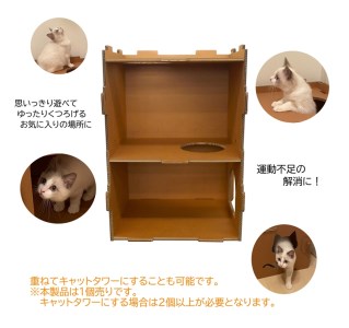 工具不要、組立簡単、軽量、エコな紙素材のキャットハウス　にゃんボールハウス【丸型(小)】