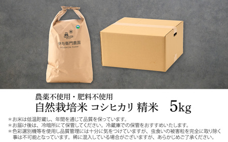 【福井県認証米】伊与衛門農園の自然栽培コシヒカリ 精米 5kg  伊与衛門農園の特別栽培米 令和5年産＜温度と湿度を常時管理し新鮮米を出荷！＞ / 米 白米 自然の力 高品質 鮮度抜群 ブランド米 福