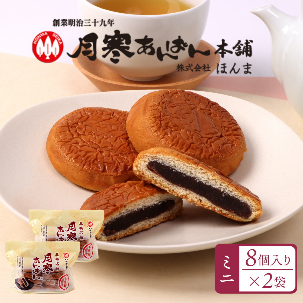 【ふるさと納税】月寒あんぱん　ミニ8個入り×2袋 | 月寒あんぱん本舗 月寒あんぱん あんぱん あんこ こしあん ほんま オリジナル 北海道 ふるさと納税 恵庭市 恵庭 お取り寄せ スイーツ 和菓子【17005301】