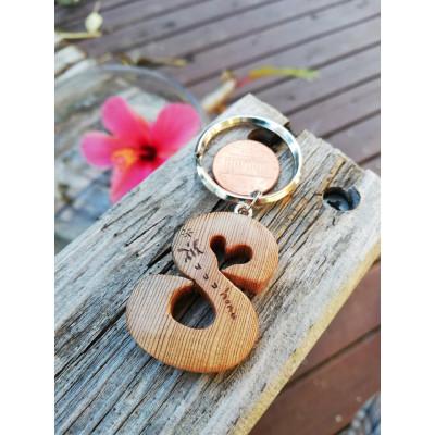 ふるさと納税 屋久島町 屋久杉イニシャルキーホルダー　”S”