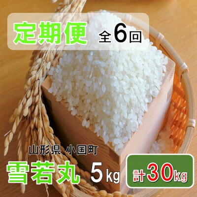 【ふるさと納税】【発送月固定定期便】山形県小国町産　雪若丸5kg　おぐにのこめ全6回【4091703】