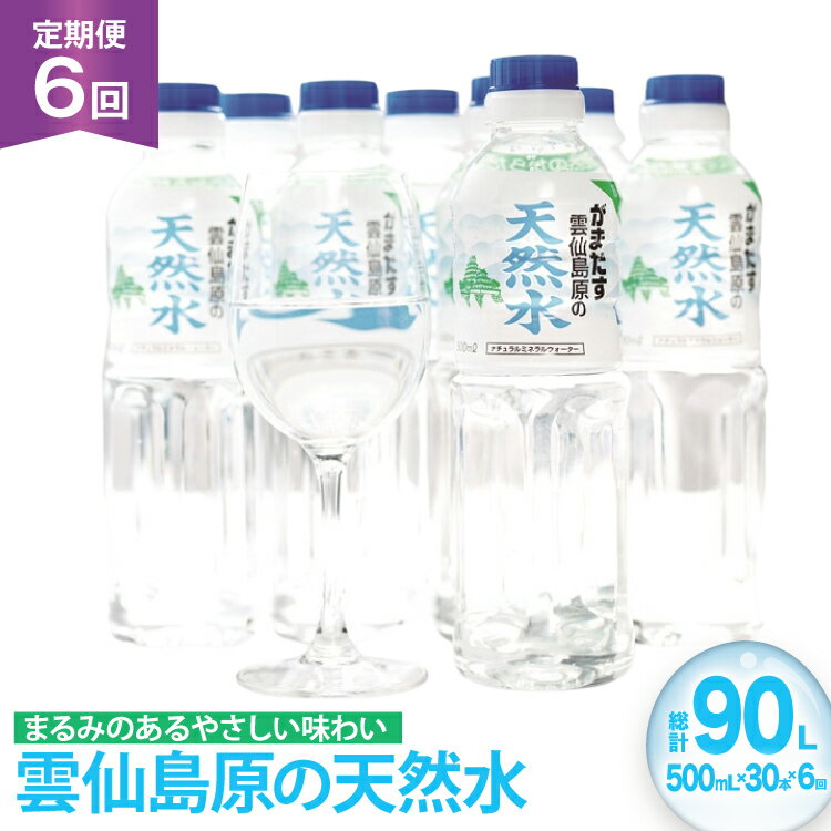 【ふるさと納税】 AJ616 山崎本店酒造場 【6回定期便】 雲仙島原の天然水 500mL 30本 計15L [ 水 ペットボトル 天然水 おいしい 備蓄 日用品 大容量 定期便 定期 名水百選 軟水 長崎県 島原市 ]