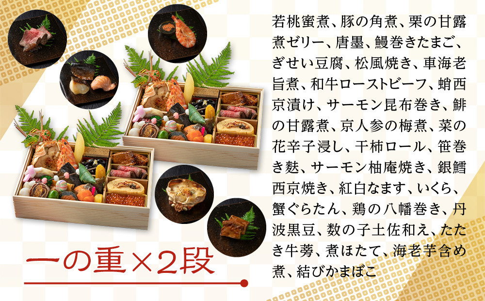 こうろ特製 大満足の一人前おせち料理(ニ客) ｜京都 老舗旅館 人気おせち［ 旅館こうろ おせち おせち料理 京料理 人気 おすすめ グルメ 正月 お祝い 老舗 グルメ ご自宅用 2027 正月 お祝