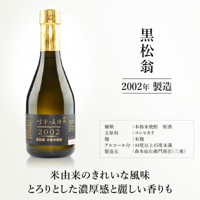 ふるさと納税 伊賀市 「古昔の美酒　2002　黒松翁」 焼酎 300ml 伊賀市 |  | 01