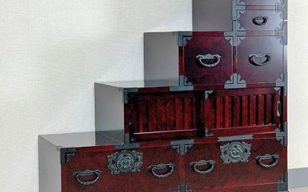  33民芸階段箪笥 右上がり  〈創業明治2年、田中家具謹製〉二本松伝統家具 【田中家具】