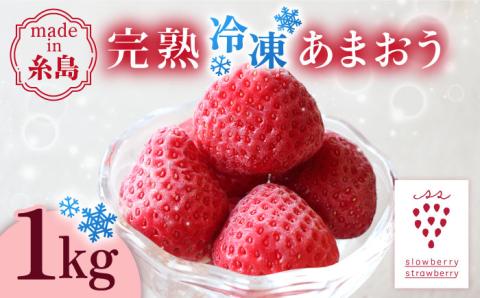 【予約：2025年3月より順次発送】完熟冷凍あまおう 1kg 糸島市 / slowberry strawberry [APJ006]