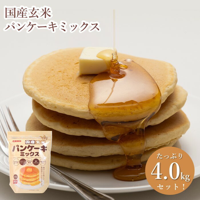【ふるさと納税】国産玄米パンケーキミックス（400g×10セット）［No.498］
