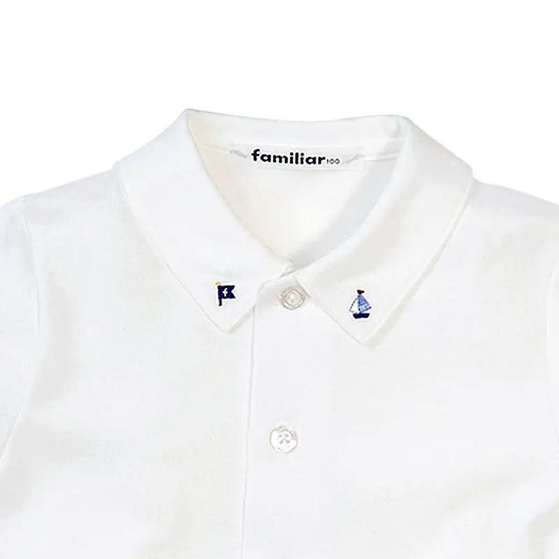 ファミリア(familiar)シャツ（半袖）(110cm)ホワイト(WH)【240223】