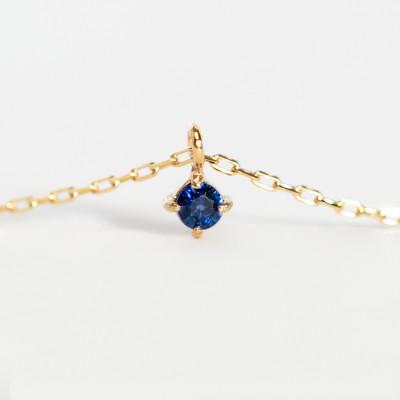 ふるさと納税 大津市 【10金 9月誕生石 サファイアネックレス】大人シンプル 華奢見えチェーン 天然石 一粒ペンダント |  | 02