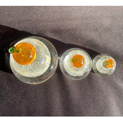 ふるさと納税 横芝光町 ガラス鏡餅「もっちり ひとくちサイズ麻炭&金箔」 ガラス細工のかがみ餅 |  | 03