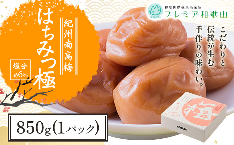 梅干し 紀州南高梅 はちみつ 極 塩分 約6% 850g 1パック 《60日以内に出荷予定(土日祝除く)》 株式会社やまだ 和歌山県 日高川町 梅 はちみつ梅 梅干し 米 おかず 国産 送料無料(f-1)