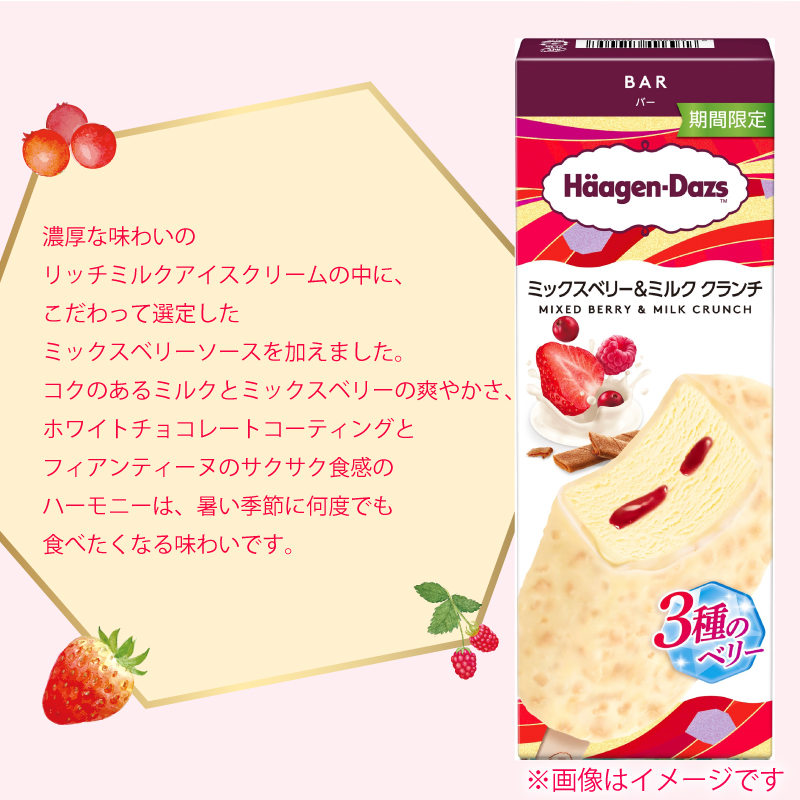 期間限定フレーバー ハーゲンダッツ バー セット 20本入 ミックスベリー＆ミルク クランチ ｜ ハーゲンダッツ アイスクリーム ギフト セット 詰め合わせ ミックスベリー＆ミルク クランチ 愛媛県 