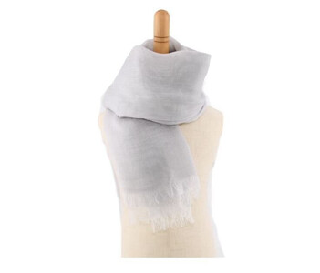 やわらかストール 「オリジナル大判」 白銀色 ／ 笹田織物 ファッション オシャレ 奈良県 田原本町