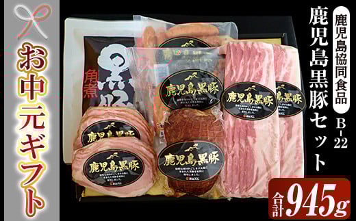 【令和7年お中元期間限定】鹿児島 黒豚 ハム 5種 セット（黒豚ロースハムスライス 55g×2 ベーコンスライス80g×2 ウインナー 100g×2 炭火焼豚 225g 角煮 250g）(B-22)【TA-256H】