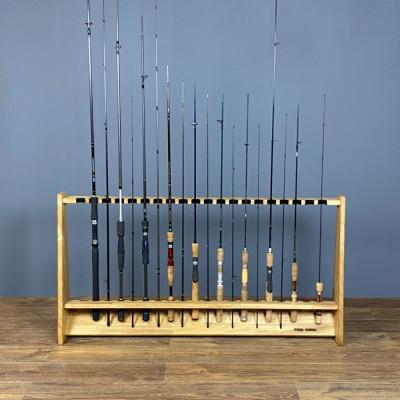 ふるさと納税 横手市 WOOD WORKS ロッドスタンド20本掛け 本体カラー:ライトブラウン/フェルトカラー:ブラック |  | 02
