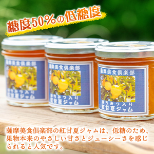 isa630 手作りはちみつ入り紅甘夏ジャム(計6個・各140g) 加工食品 果物 フルーツ 詰め合わせ 果肉 柑橘 低糖 ハンドメイド ジャム ギフト 【薩摩美食倶楽部】