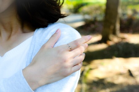 Pt900 リトルモチーフ 桜リング イエローゴールド FHP-041T-YG